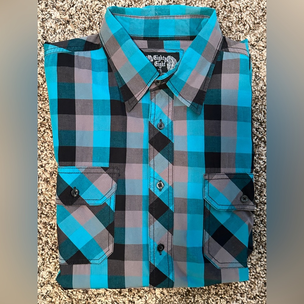 XL Plaid Eighty Eight Long Sleeve Button Down